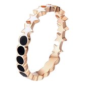 Tracelet - Zilveren Ringen - Ring rosé sterren wit | 925 Sterling Zilver - 925 Keurmerk Stempel - 925 Zilver Certificaat - In Leuke Cadeauverpakking