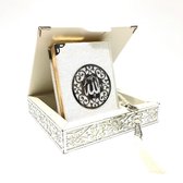 Karton Luxe box met Koran en tesbih Wit-Zilver