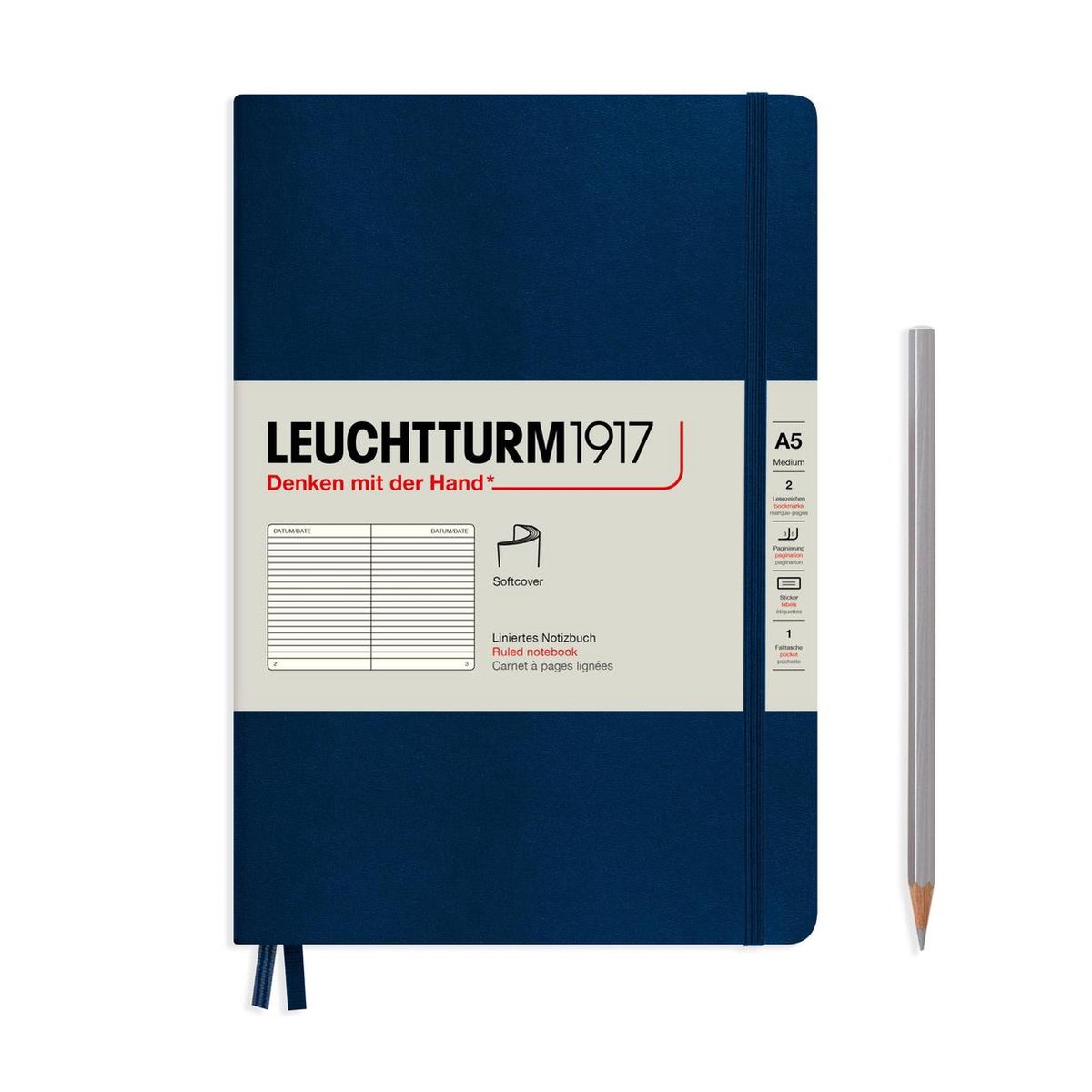 CARNET MEDIUM (A5) - LIGNE - SMOOTH COLOURS - COUVERTURE SOUPLE -  LEUCHTTURM1917