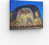 Canvas Schilderij - Markthal Rotterdam 90x60 cm | Wanddecoratie | Fotoprint op Canvas | Woondecoratie Woonkamer Slaapkamer