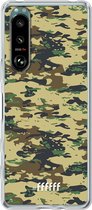 6F hoesje - geschikt voor Sony Xperia 5 III -  Transparant TPU Case - Desert Camouflage #ffffff