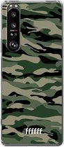 6F hoesje - geschikt voor Sony Xperia 1 III -  Transparant TPU Case - Woodland Camouflage #ffffff