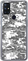 6F hoesje - geschikt voor OnePlus Nord N10 5G -  Transparant TPU Case - Snow Camouflage #ffffff