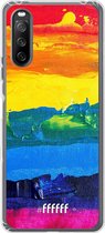 6F hoesje - geschikt voor Sony Xperia 10 III -  Transparant TPU Case - Rainbow Canvas #ffffff