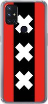 6F hoesje - geschikt voor OnePlus Nord N10 5G -  Transparant TPU Case - Amsterdamse vlag #ffffff