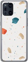 6F hoesje - geschikt voor OPPO Find X3 Pro -  Transparant TPU Case - Terrazzo N°3 #ffffff