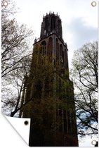 The Dom Tower in Utrecht From below Garden poster 40x60 cm - small - Toile de jardin / Toile d'extérieur / Peintures pour l'extérieur (décoration de jardin)