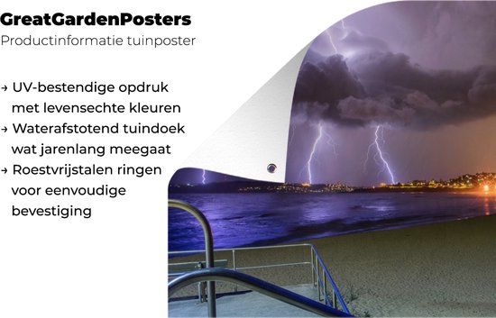 Affiche de jardin éclairs au coucher du soleil 60x30 cm - petit - Toile de jardin / Toile d'extérieur / Peintures d'extérieur (décoration de jardin)