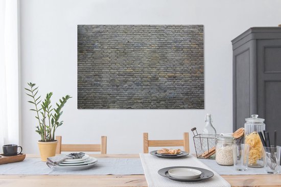 Texture d'un mur avec des pierres 140x90 cm - Tirage photo sur toile (Décoration murale salon / chambre)