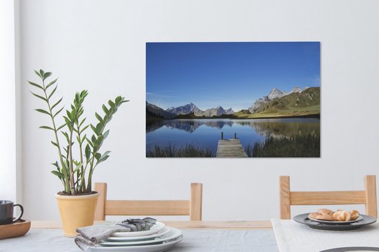 La jetée de Lai da Vons toile 90x60 cm - Tirage photo sur toile (Décoration murale salon / chambre)