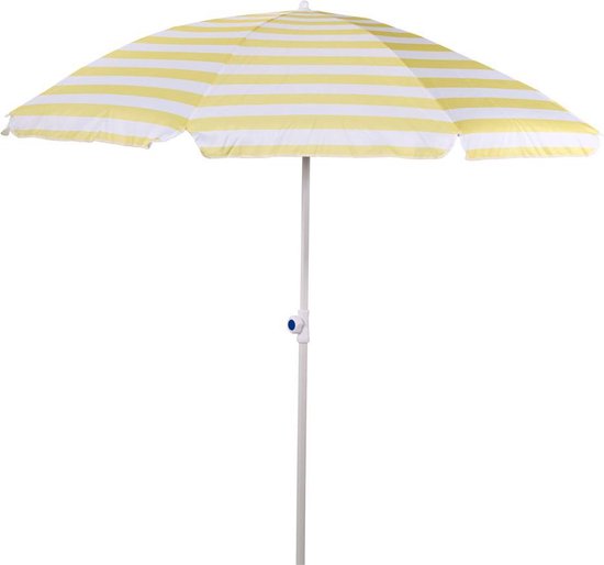 Strandparasol streepmotief geel 200 cm - Strandparasol met knikarm - Kleine  parasol -... | bol.com