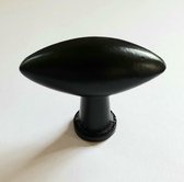 Zwarte smeedijzeren ovale knop 55 mm