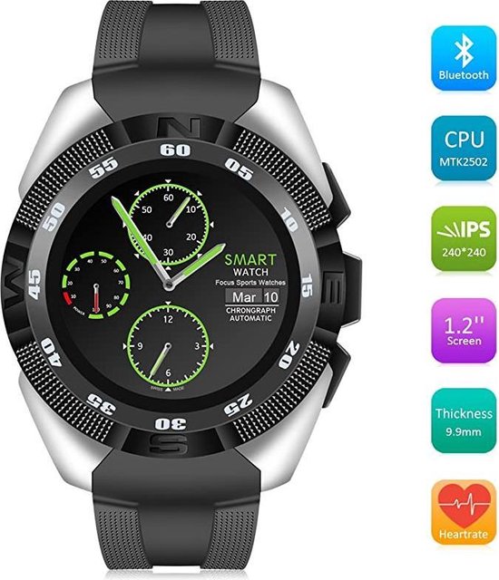 Lipa Atlas G5 smartwatch Hartslagsensor - Stappenteller - Bluetooth call en  belfunctie | bol.com