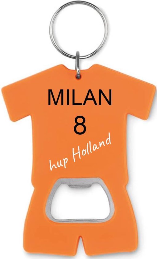 Oranje voetbal t-shirt flesopener sleutelhanger met naam,foto of tekst  bedrukken -... | bol.com