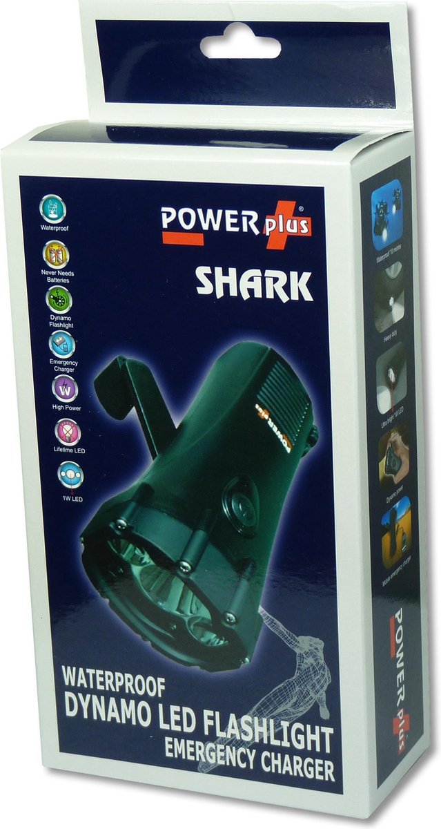 Lampe Torche Etanche Dynamo SHARK Power Plus ultra robuste de survie