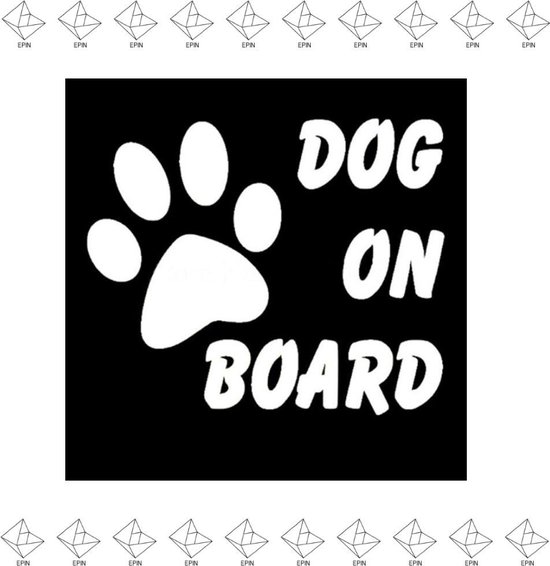 avontuur Schuine streep wees gegroet EPIN | Dog On Board Auto Sticker | Hond Aan Boord Autosticker | 15x12 CM |  WIT | bol.com