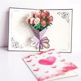 Cartes d'anniversaire avec enveloppe - Cartes Pop Up Fleurs 3D - Cartes de Cartes de vœux' anniversaire - Happy anniversaire - Enfants - Cadeau - Carte d'anniversaire - Pour elle / Lui