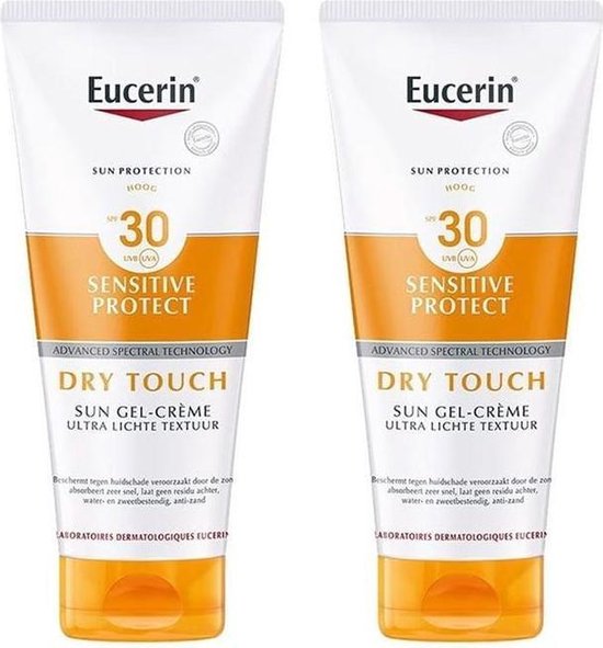 Eucerin Sun Sensitive Protect Gel-Crème Toucher Sec SPF 30 2x200ml | bol.com