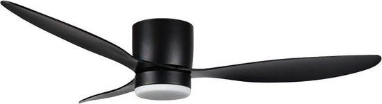 Ylumen - Plafondventilator Ø 132 cm met verlichting zwart – stille ventilator –... | bol.com