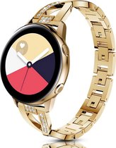 Smartwatch bandje - Geschikt voor Samsung Galaxy Watch 3 41mm, Active 2, 20mm horlogebandje - RVS metaal - Fungus - Twist - Goud