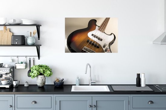 Photo en gros plan d'un Poster guitare basse 90x60 cm - Tirage photo sur Poster (décoration murale salon / chambre)