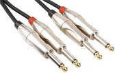 HQ-Power Jack-kabel, 2 x jack 6.35 mm mannelijk, 2 x jack 6.35 mm mannelijk, mono, 5 m, perfect voor geluidsoverdracht