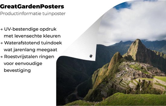 Affiche de jardin - Toile de jardin - Posters de jardin extérieur - Machu Picchu - 120x80 cm - Jardin