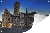 Affiche de jardin Anvers - Grote Marktplaats Mechelen, België 180x120 cm - Nappe de jardin / Toile d'extérieur / Peintures d'extérieur (décoration de jardin) XXL / Groot format!
