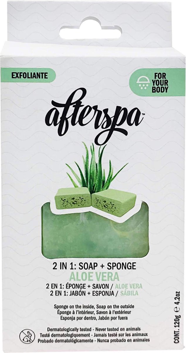 Afterspa Aloe Vera Soap Sponge Multifunkční Mýdlová Houba 120 G