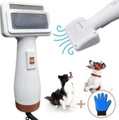 Royal Shepherd Hondenfohn en borstel 2 in 1 weinig geluid - Inclusief Handschoen - Temperatuur bediening - Waterblazer Voor huisdier - geschikt voor kleine huisdieren