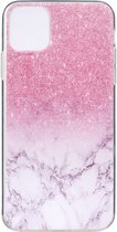 Apple iPhone 11 Pro Max Hoesje - Mobigear - Marble Serie - TPU Backcover - Wit / Roze - Hoesje Geschikt Voor Apple iPhone 11 Pro Max