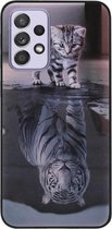 - ADEL Siliconen Back Cover Softcase Hoesje Geschikt voor Samsung Galaxy A72 - Poezen Schaduw Tijger