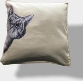 Sierkussen - Met Binnenkussen Schattige Kat - 40 Cm X 40 Cm