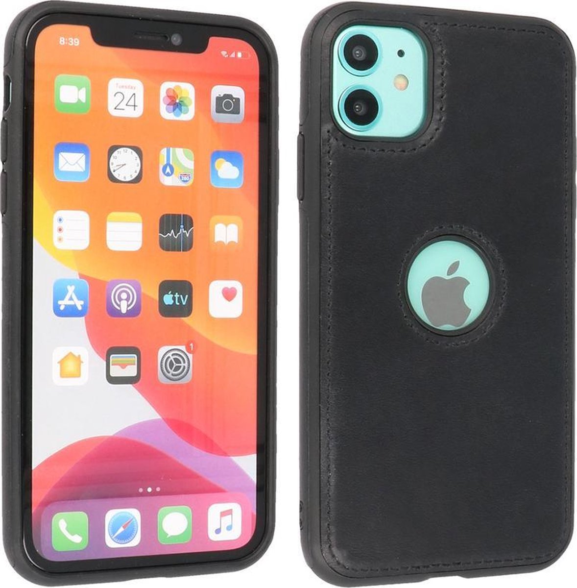 BAOHU - Lederen Hoesje Backcover - Geschikt voor iPhone 11 - Zwart