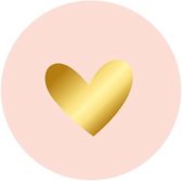 Sluitsticker - Sluitzegel – Rose – Goud – Hart / Hartje | Trouwkaart – Geboortekaart – Envelop | Harten | Envelop stickers | Cadeau – Gift – Cadeauzakje – Traktatie | Leuk inpakken