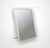 Make-up spiegel - met standaard - roze goud - koper - 20 x 30 cm