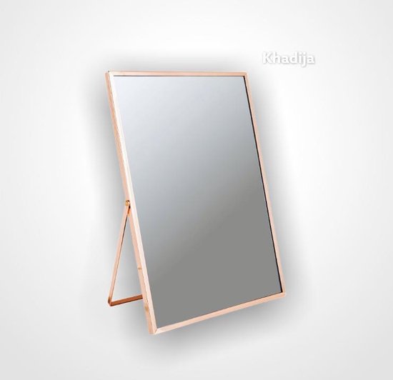 spiegel begin Beroemdheid Make-up spiegel - met standaard - roze goud - koper - 20 x 30 cm | bol.com