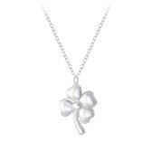 Joy|S - Zilveren ketting met klavertje vier hanger