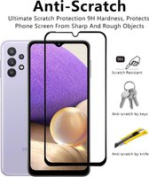 Xssive Screenprotector - Full Cover Glasfolie voor Samsung Galaxy A32 5G - Tempered Glass - Zwart