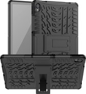 Rugged Kickstand Back Cover - Geschikt voor Lenovo Tab P11 / P11 Plus Hoesje - Zwart