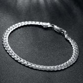 TrendFox - Zilveren Armband met Versierde Cuban Schakels - 925 Sterling Zilver - 5mm - Armband Heren - Armband Dames - Armband Mannen - Vaderdag Cadeau - Vaderdag Kados - Vader Cadeautjes