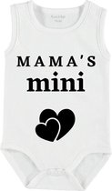 Baby romper met tekst | Mama's mini | mouwloos | maat 50-56 | kraam cadeau | baby