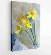 Oil Painting, Impressionism style, texture painting, flower still life painting art painted color image, wallpaper and backgrounds, canvas, artist, painting floral pattern, Narciss