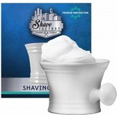 The Shave Factory Scheerkom Wit, Shaving Mug, Aardewerken Scheerkom