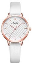 Longbo - Meibin - Dames Horloge - Wit/Wit/Rosé - Ø 30mm (Productvideo)