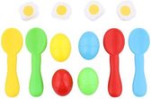 Egg & Spoon Race Eierlopen - Multicolor - Kunststof - 16 Delig