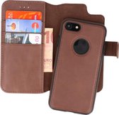 Wicked Narwal | Klassiek Design 2 in 1 Leer Book Case voor iPhone SE 2020 / 8 / 7 Mocca