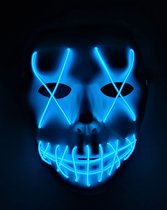 Feestmasker met LED verlichting - Wit licht - meerdere standen - by Unlimited Products -  - Zwart | Blauw