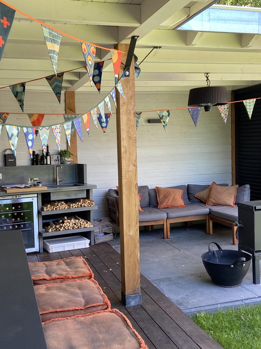 Stoffen slinger - mini vlaggenlijn - Feest Slingertje - Geboorte - Verjaardag - CELEBRATE MINI (vlaggenlijn 3 mtr lang met 18 vlaggetjes) — afbeelding 4