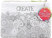 DCI ColorJoy Joy Kleurplaten Producten, Accessoires Tas, Medium, Bloemen Ontwerpen Color Joy Coloring Medium Pouch “Create” 12x16cm 65% Polyester, 35%Cotton Use with Gel Pens Sold